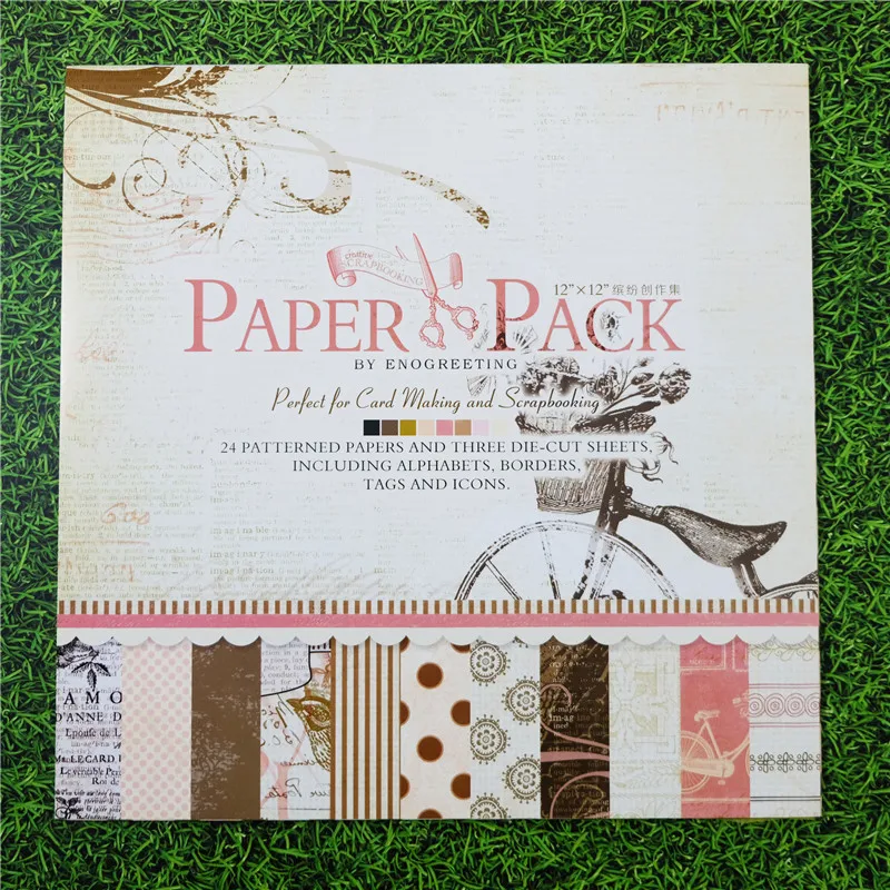 

Naifumodo 24 Sheet 30.5x30.5cm Flower Strip Patterned Paper Scrapbooking Paper Pack Handmade Craft Paper Craft Background Pad