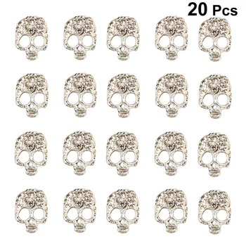 

20pcs Alloy Nail Art Accessories Rhinestone Skull Nail Decoration Skeleton Mask Nail Decor