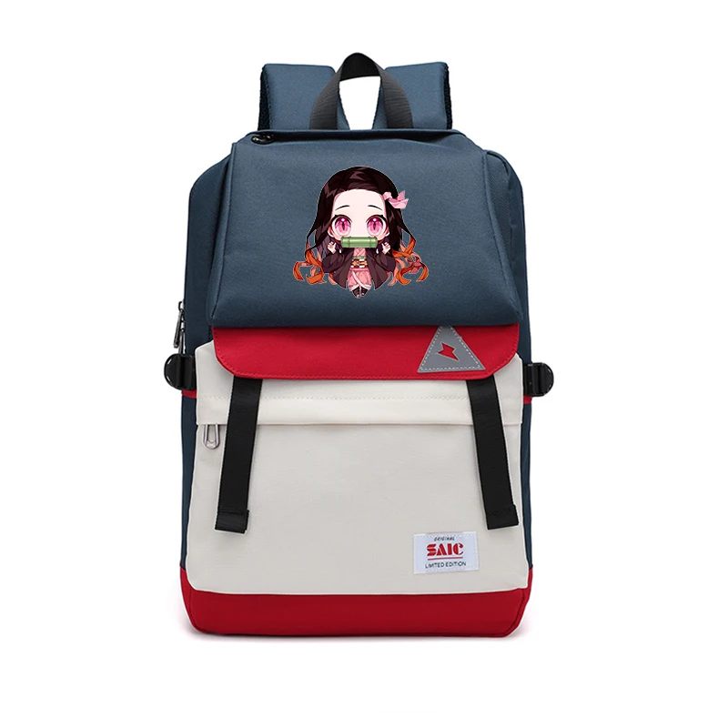 Demon Slayer Bookbag Preppy Лоскутная Женская сумка большой дорожный рюкзак водонепроницаемые школьные сумки для девочек аниме рюкзак для ноутбука - Цвет: 10
