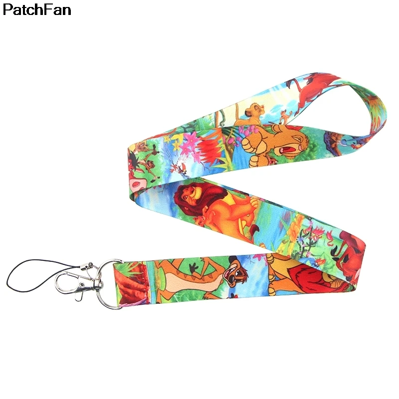 20 шт./лот A2542 Patchfan король лев мультфильм ремень шеи ремешки для безопасности отрыва для мобильного телефона USB ID держатель ключа