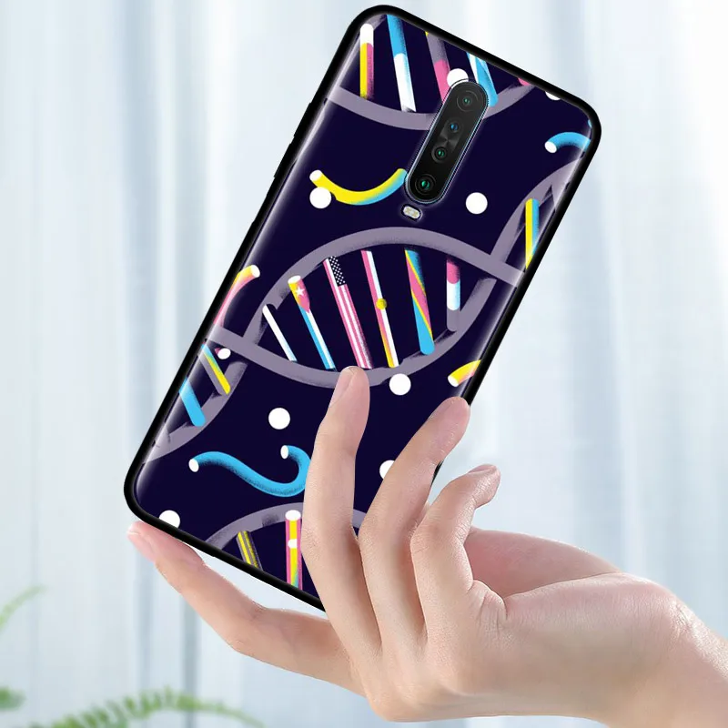 Ретро Чехол DNA Science для Xiaomi Redmi Note 8 9 9S 8T 9A 9C 7 7A 8A K30 Pro Zoom 10X черные мягкие чехлы