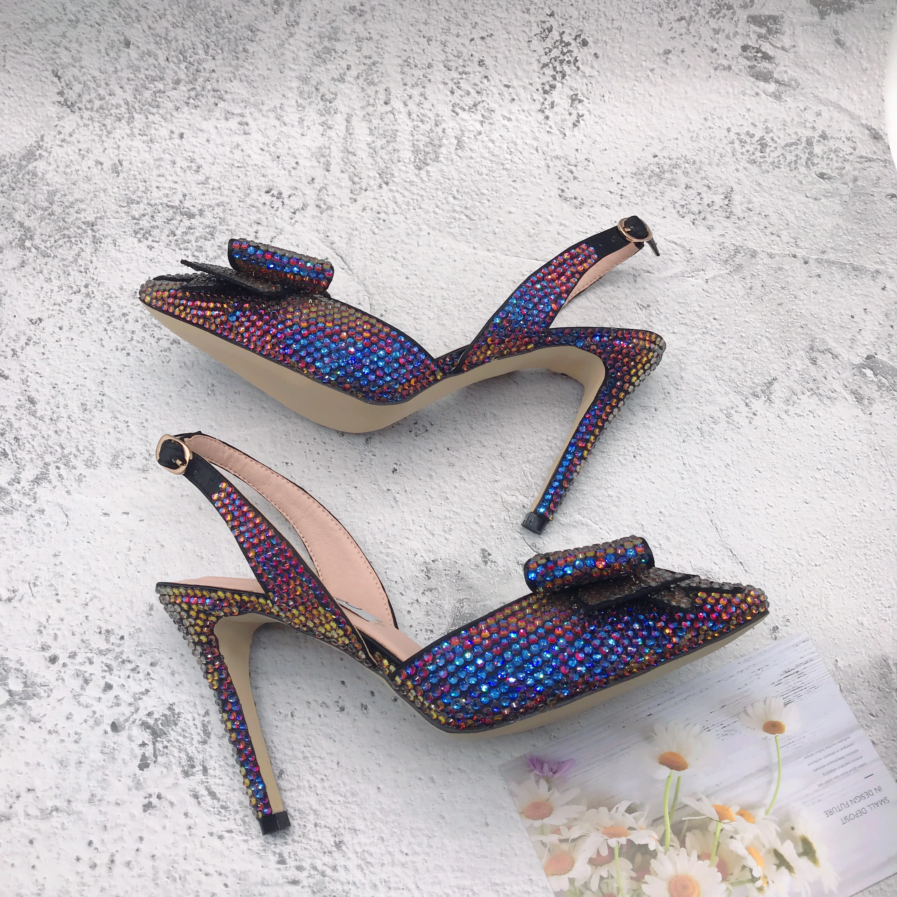 Black Slippers For Women Handmade Multi Color Design High Quality