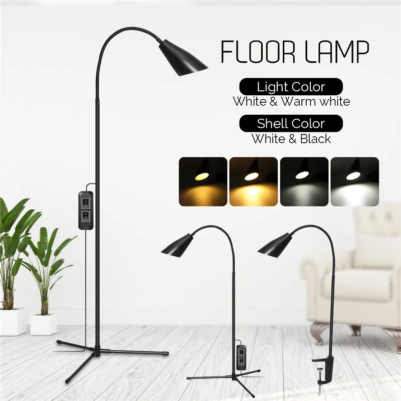 

Modern EU/US Plug Stand Floor Lamp Dimmer USB Desk Lamp White/Warm White LED Floor Lamp Reading Light Fixture for Bedroom Decor