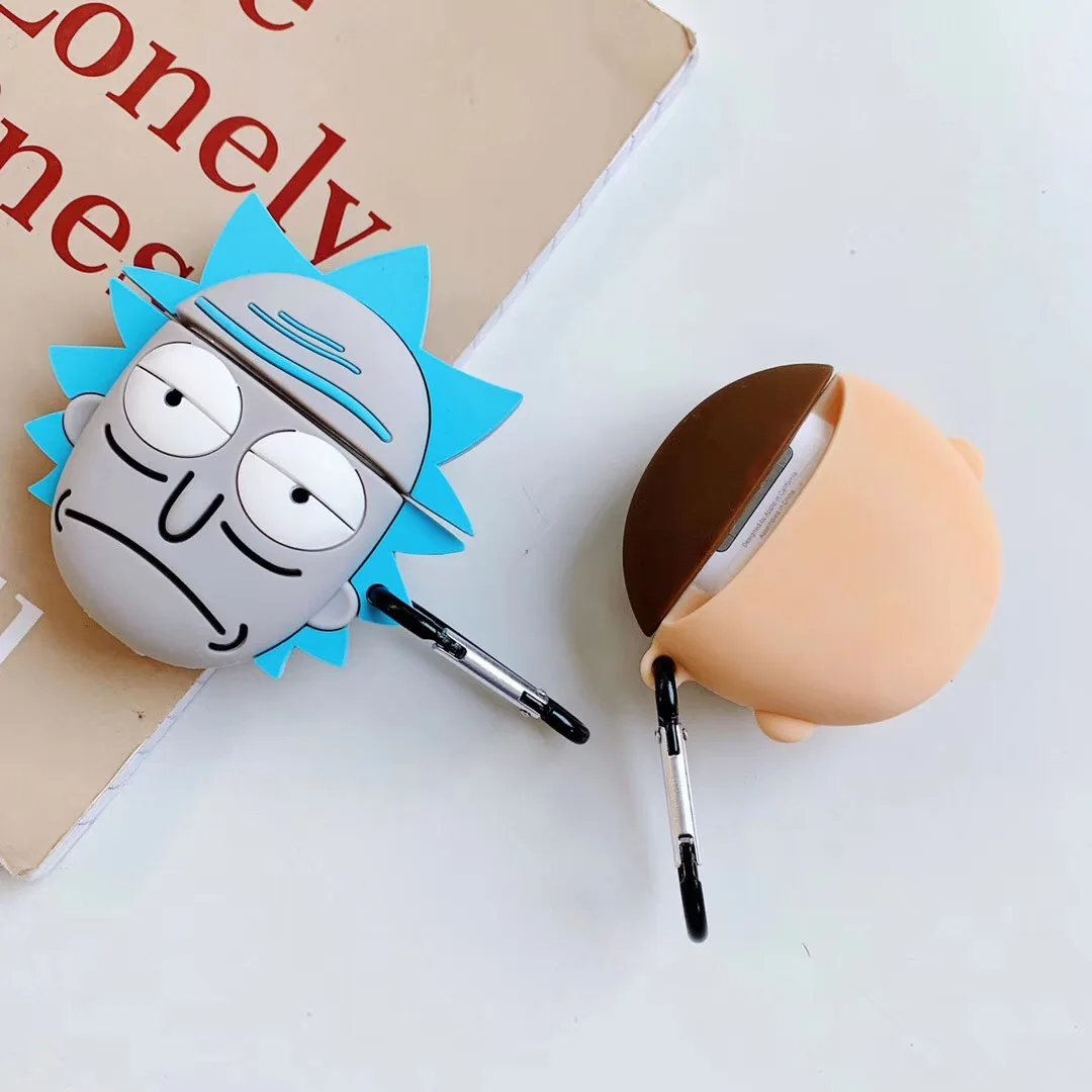 Rick and Morty 3D Силиконовый наушник чехол для Apple AirPods беспроводной Bluetooth зарядки наушники крышка Fundas для iPhone