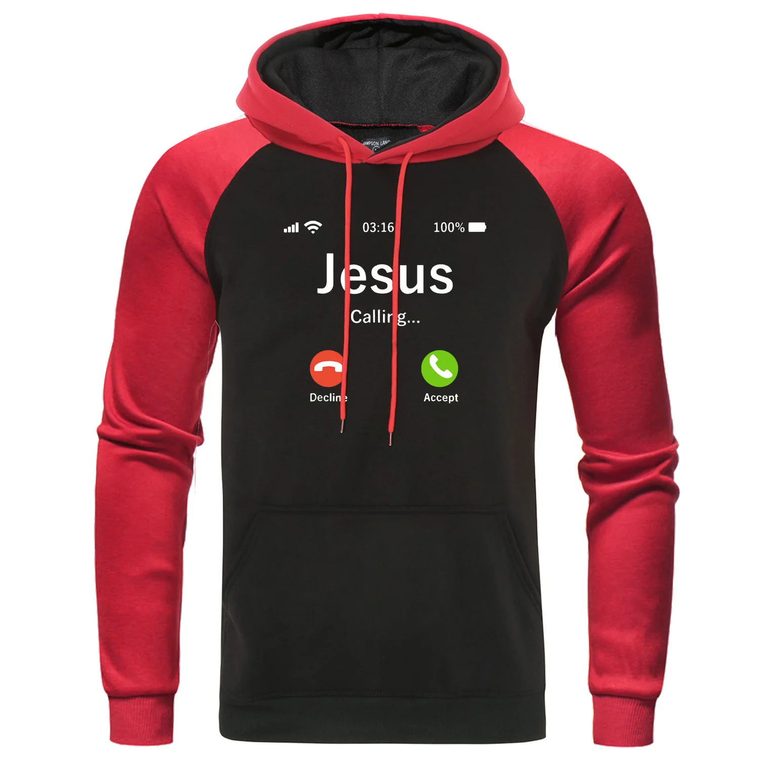 

Brand Autumn Male Pullover Jesus Men Hoodies Funny Calling Accept Or Decline Man Sweatshirts Design That Is Question Streetwear