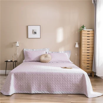 

Round Diamond Embroidery Coverlet Bed cover set 100% Cotton Soft Quilted Bedspread 3Pcs Queen size Bed spread with 2Pillowcase