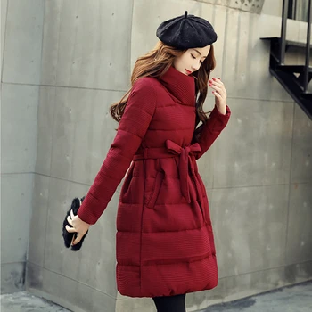 

Superior Winter New quality Coat Women Long Parkas Solid Padded Jackets Elegant Wadded Thicken Warm Female Cotton Overcoat YFY