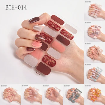 

1 Sheet Nail Art Sticker Polish Wraps Double Ended Adhesive Pure Solid Color Full Cover Strips DIY Fashion Stickers Manicure