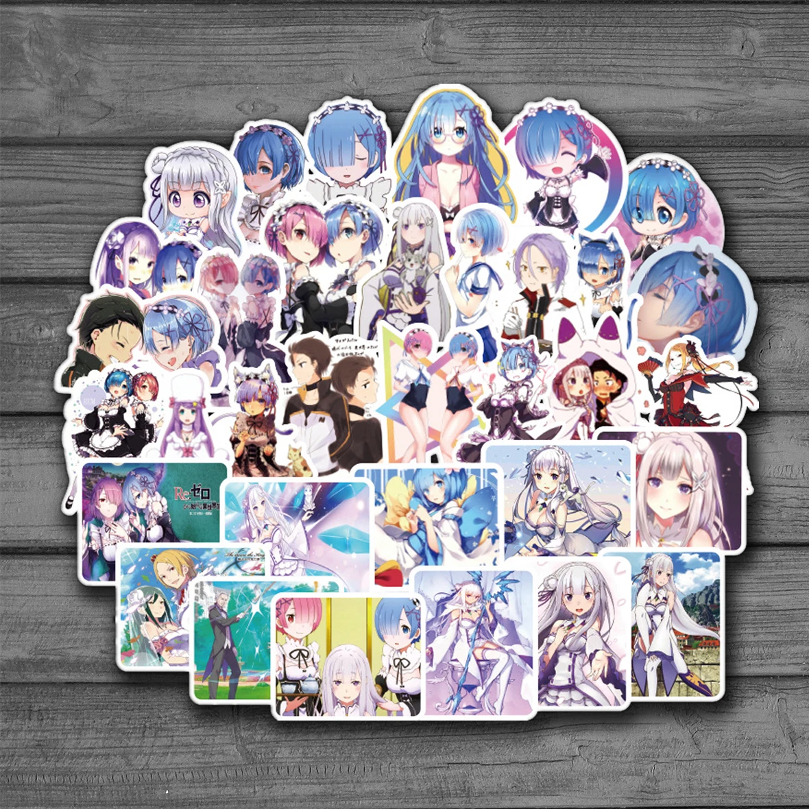 50 pcs/lot cute Re:Life in a different world from zero Anime Stickers girl  Toys Cartoon Rem Ram Movie Souvenir Stickers|Assorted Stickers| - AliExpress