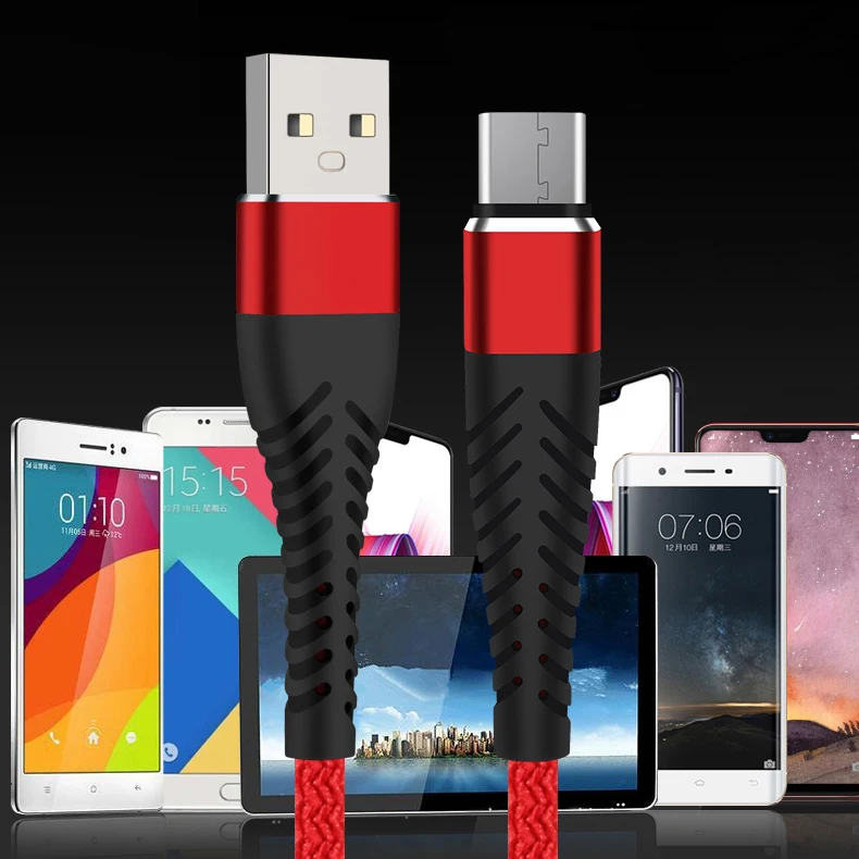 QC3.0 Charging And Transportat Micro USB Cable Fast Charging USB Data Cable For Huawei Samsung Mobile Phone Charger 2M Long Wire