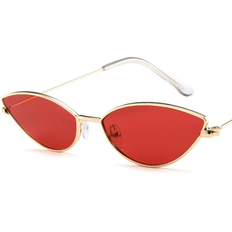 Small Sunglasses Women Cat Eye Sun Glasses Brand Designer Glasses For Ladies Retro Vintage Cateye Full Frame Red Eyewear UV400 - Цвет линз: red