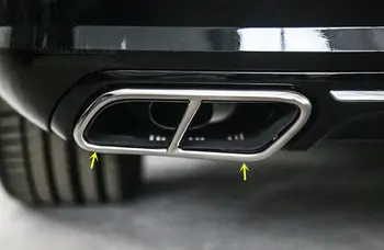 

Car accessories Car modification stainless steel Rear Exhaust Muffler Tail Pipe Tips Trim 2pcs For Volvo S90 V90 2016-2018