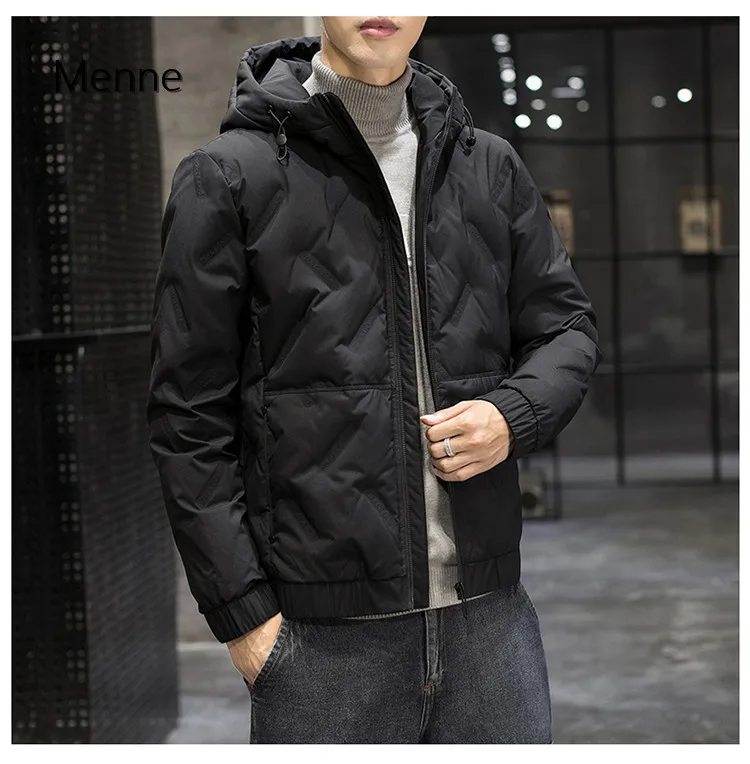 Men's down jacket new trend hooded youth winter coat
