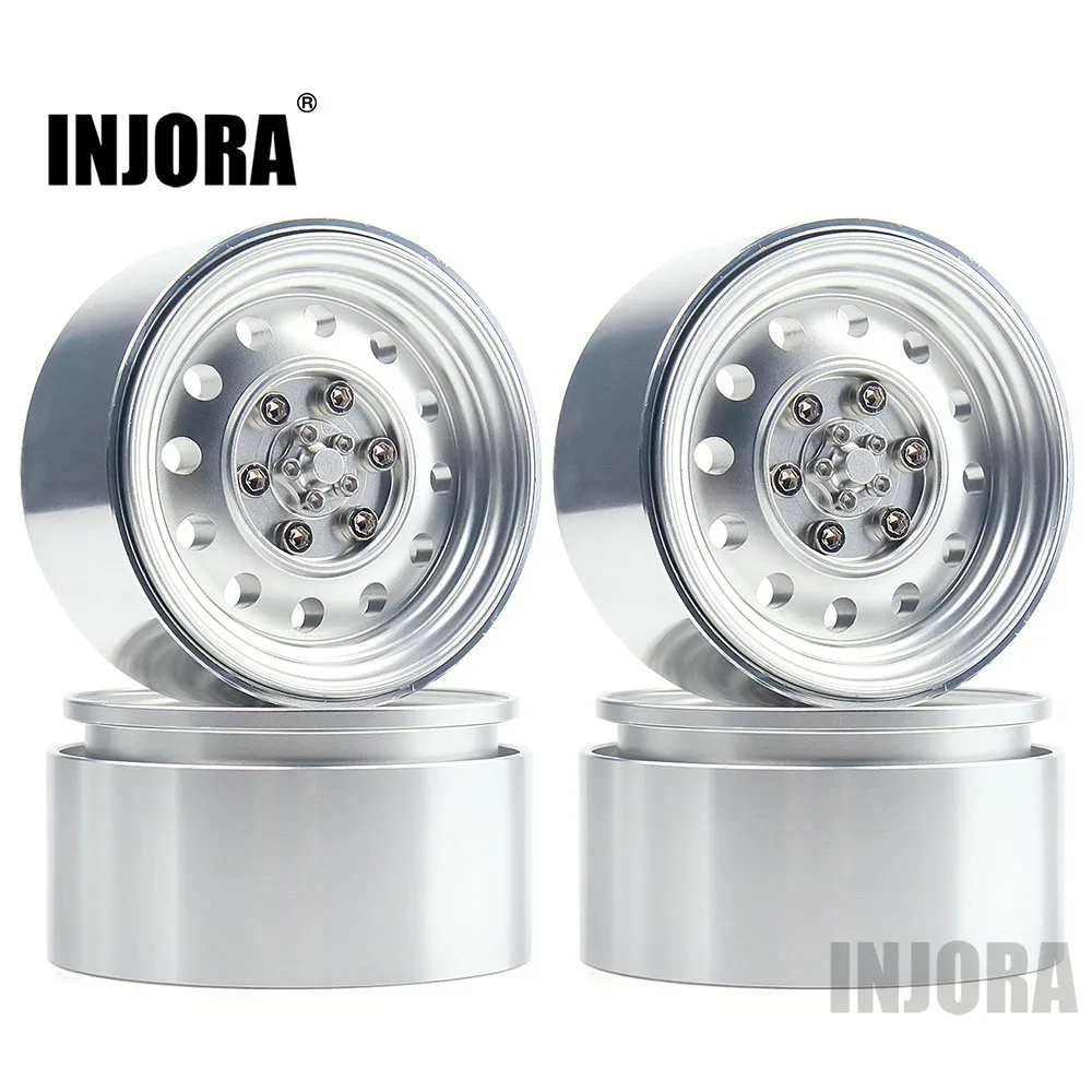 Injora 4 шт. 1,9 бисером Алюминий сплав втулка диска колеса для 1/10 RC Гусеничный Traxxas TRX4 TRX-4 осевой SCX10 90046 - Color: 06SR Silver