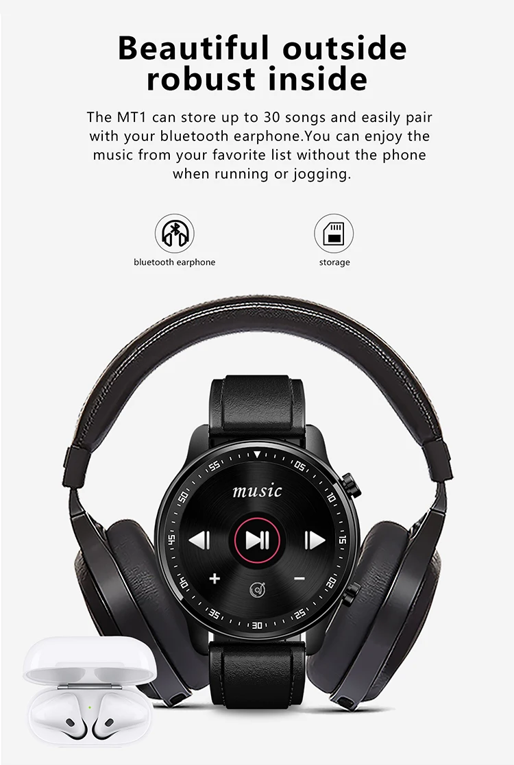 MT1 Fashion Bluetooth Phone Smart Watch Men's