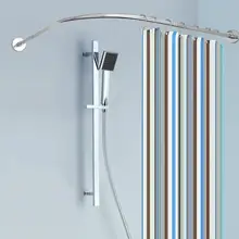Выдвижной изогнутый стержень для душевой занавески u-образной формы 201 из нержавеющей стали для душевой занавески для ванной комнаты 6 размеров