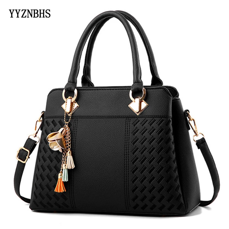 

Fashion Women Messenger Tote Bag PU Leather Handbags Solid Color Crossbody Bags Tassel Shoulder Bag Ladies Hand Bags Sac A Main
