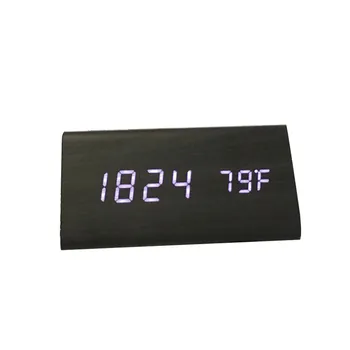 

Sound Control Mute LED Electronic Wood Clock Multifunctional Smart Digital Alarm Clock Home Decor TB Sale