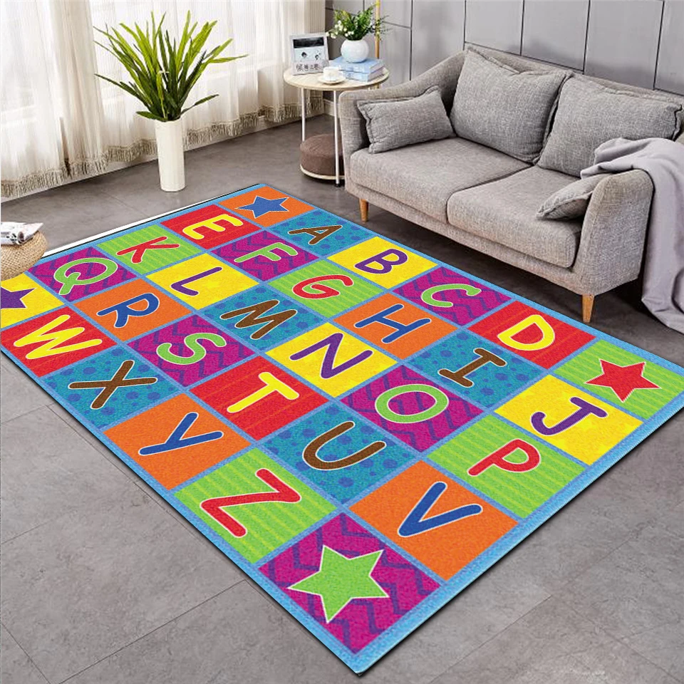 Educational floor mats kids 3D Print Carpet Hallway Doormat Anti-Slip Bathroom Carpets Kids Room Absorb Water Kitchen rug 007 | Дом и сад