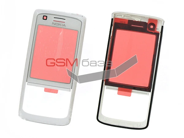 Nokia 6288 - Передняя панель корпуса с защитным стеклом дисплея (цвет: White) Оригинал |