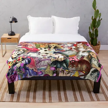 

alice in wonderland vintage Throw Blanket Soft Sherpa Blanket Bed Sheet Single Knee Blanket Office Nap Blanket