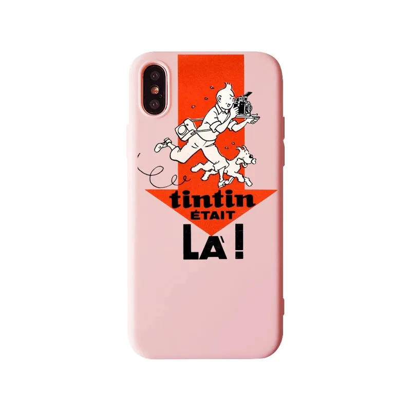 TPU Мягкий силиконовый чехол из ТПУ «Приключения Тинтина» для iPhone XR 10 8 7 Plus 6 6S Plus 5 XS Max 5s SE - Цвет: TPU