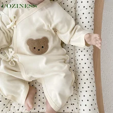

COZINESS Baby Winter Rompers Newborn Baby Cotton Long Sleeve Cardigan Butterfly Shape Romper Children Home Set Pure Colors Bear