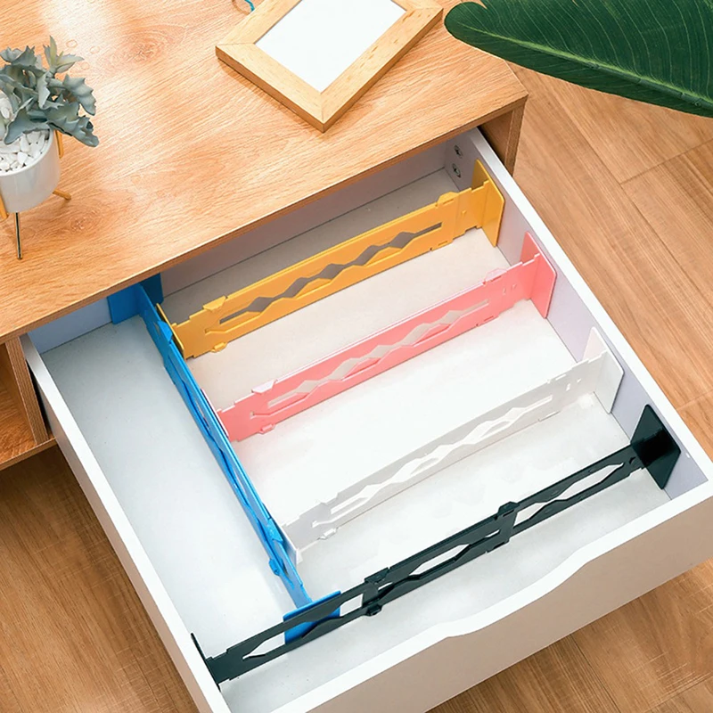 

Plastic Adjustable Drawer Dividers Organiser Retractable Stretch Storage Partition Board Multi-Purpose DIY Home Office Kitchen