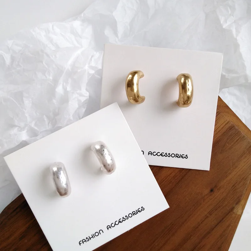 

Beautiful Vintage Matte Round Earrings for Women European Chunky Hoop Earings