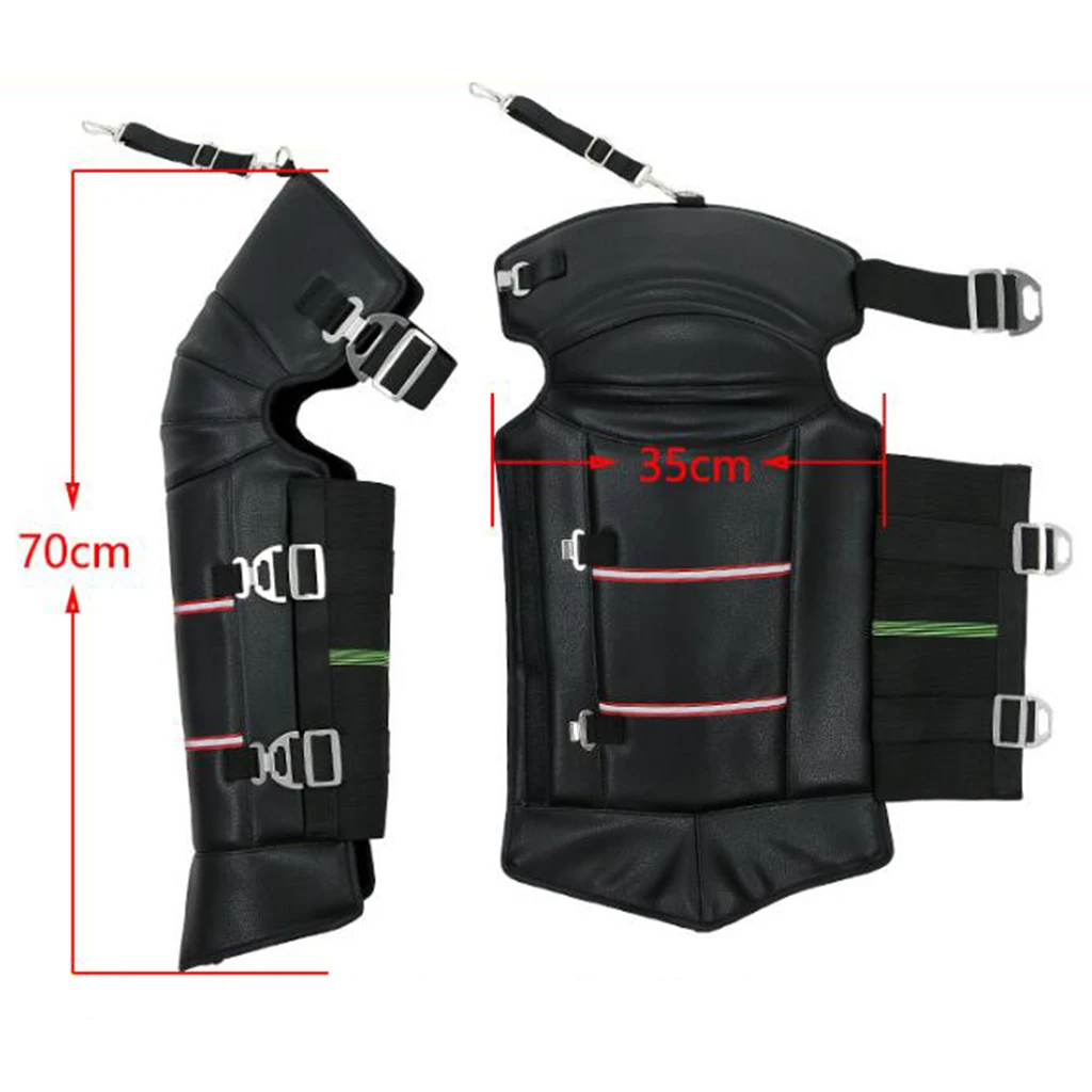 1 Pair Knee Protector Motorcycle Leather Knee Pads Plush Thickening Windproof Waterproof Winter Warm Leg Protector Unisex
