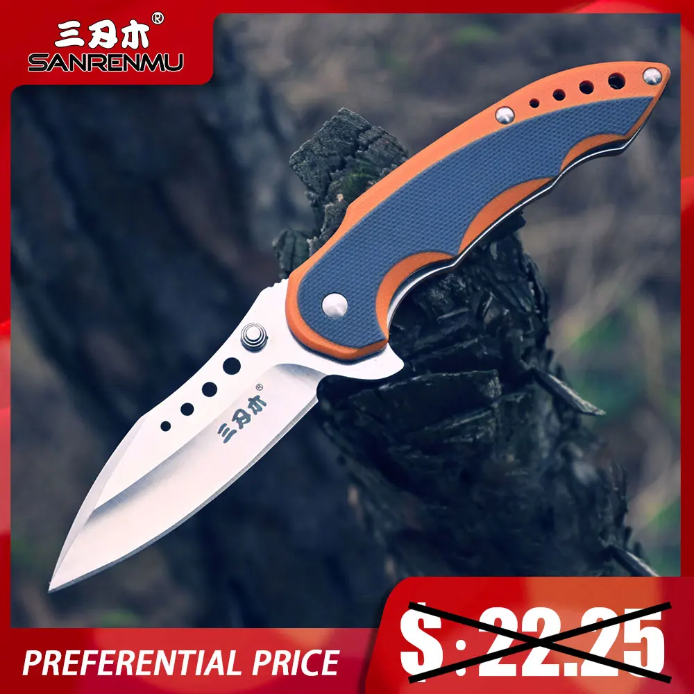 

Складные ножи SANRENMU 7078, карманный инструмент из нержавеющей стали с лезвием 12C27 для ежедневного использования, кемпинга, охоты, выживания
