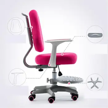 

Children's study chair adjustable backrest lift writing chair sitting chair student computer chair