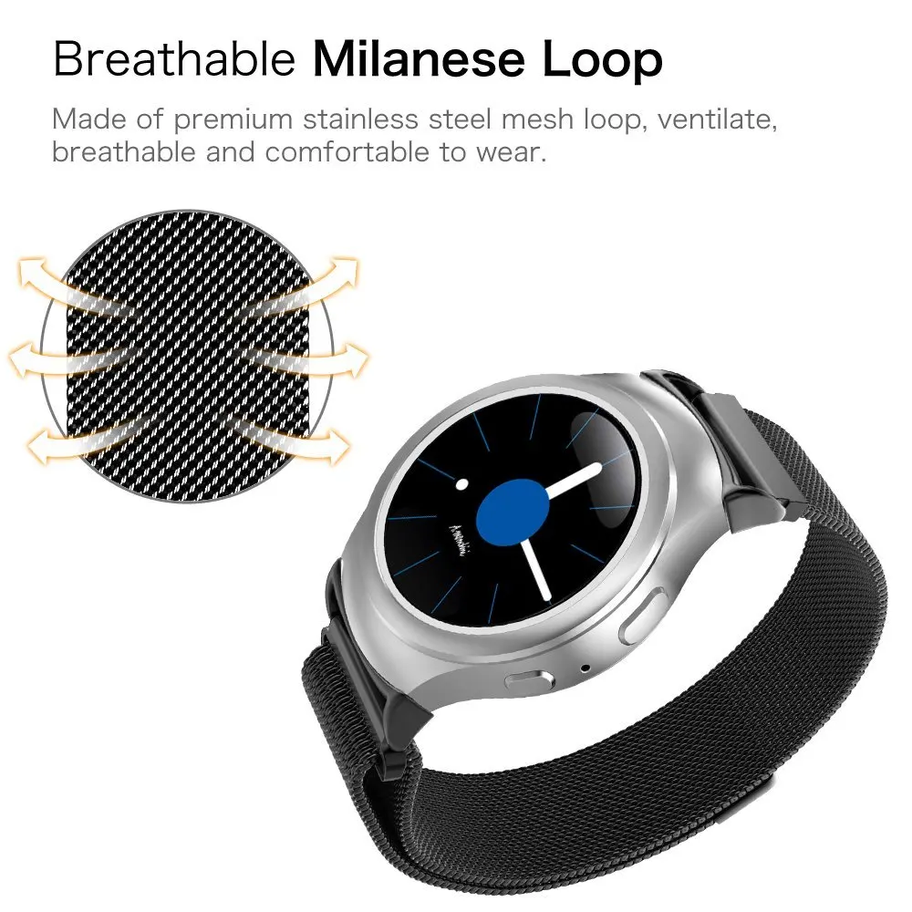 Полосы для samsung gear S2 Миланская петля ремешок Магнитная застежка спортивная лента SM-R720/SM-R730 смарт-Ремешки для наручных часов аксессуары