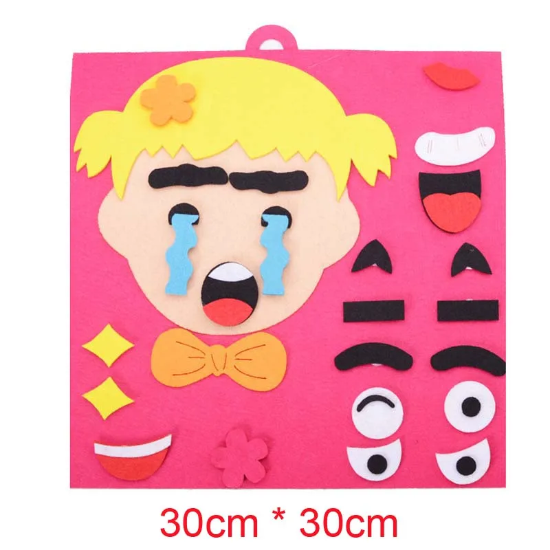 Обучающие игрушки для детей, сделай сам, головоломка для изменения эмоций, креативные игрушки для детей с выражением лица, развивающие игрушки, подарки на день рождения - Цвет: Pink Girl