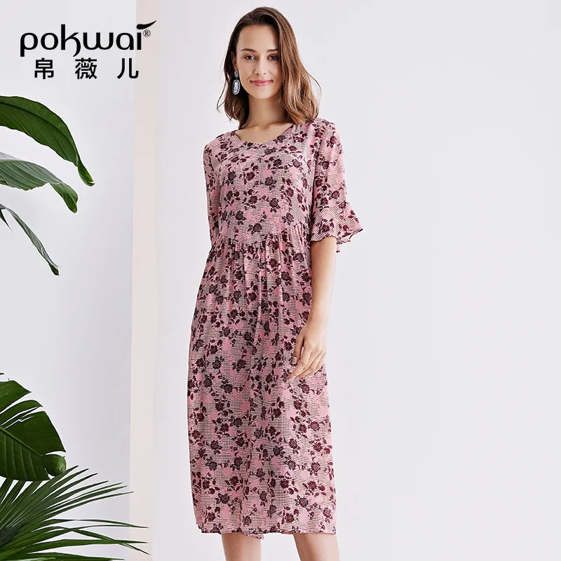 

pink print retro floral silk dresses women 2020 summer brand long casual sexy office work beach boho dress plus size dropship