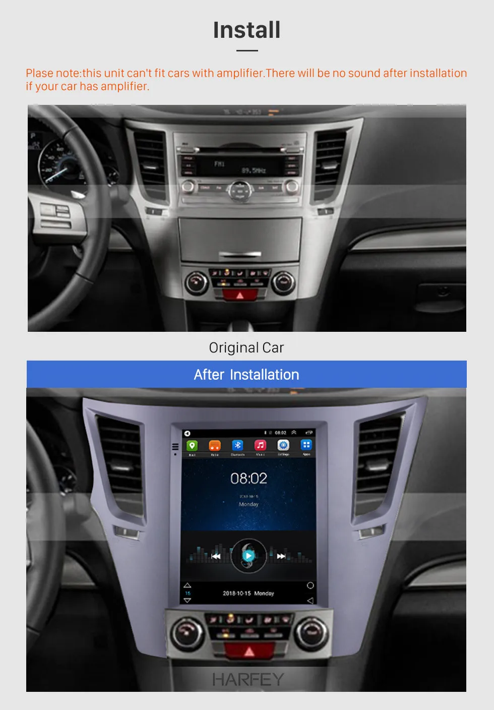 Discount Harfey For 2010-2013 2014 Subaru Outback Android 9.1 Car Multimedia Player 9.7" GPS Navigation Backup camera Mirror Link 4G LTE 3