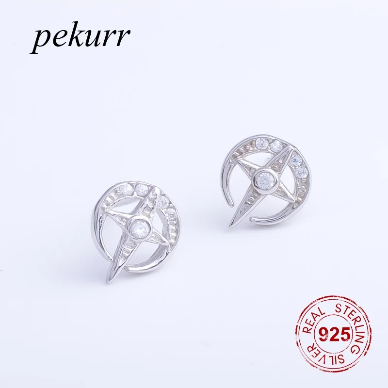 Серьги-гвоздики женские круглые из серебра 925 пробы с фианитом | Украшения и