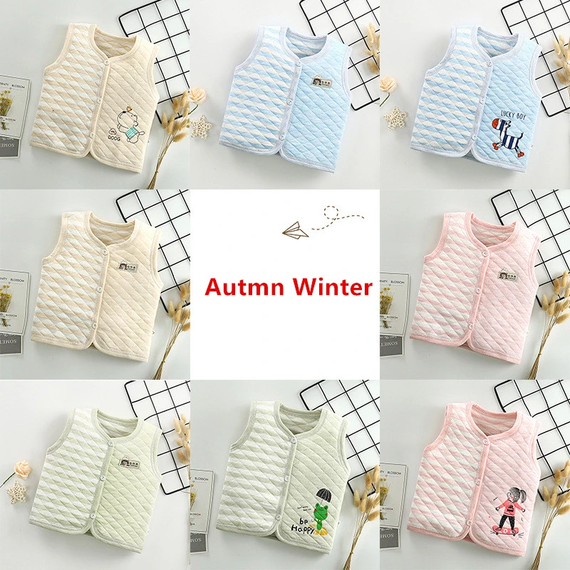 

2019 Pure Cotton Children Keep Warm Vest Increase Down Thickening Baby Child Waistcoat Baby Cardigan Vest