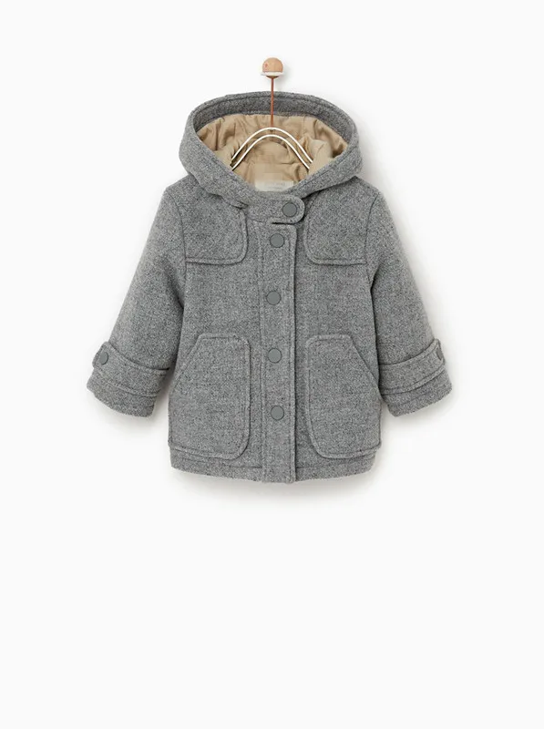 baby girl boy winter coat Boys fashion casual Cotton Padded Wool thickened long coats Children kids warm Hood jacket