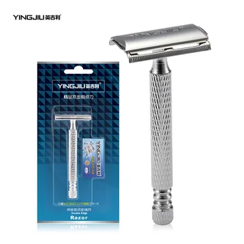 

TFLYSHAVE 1 Razor Handle 1 Razor Men Double Edges Safety Razors Shaving Classic Manual Shaver Metal Traditional Shaver