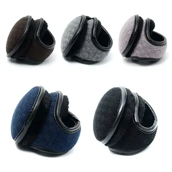 

Unisex Winter Foldable Polar Fleece Earmuff Plaid Crochet Warm Lining Foldable Ear Warmer