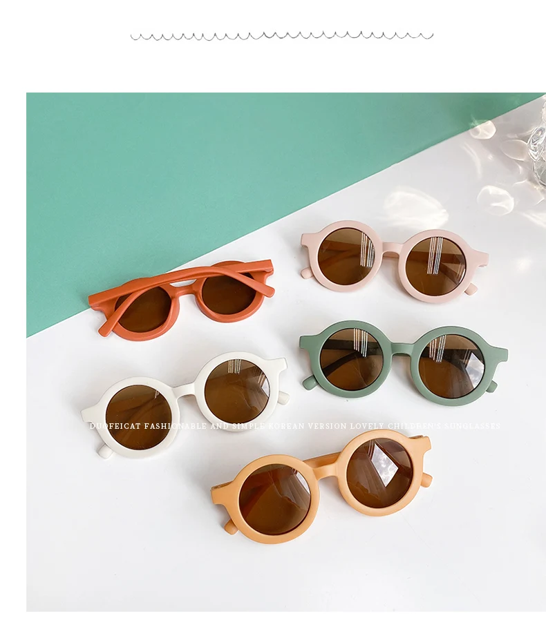 2021 Boy Girl Cute Cartoon Bear Shape Fashion Round Sunglasses Children Vintage Sunglasses UV Protection Classic Kids Eyewear