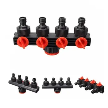 

4 Way Valve Water Diversion Controller Distributor Connector Garden Yard Tap