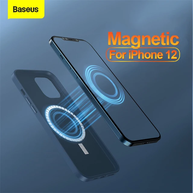 Baseus المغناطيسي حالة ل فون 12 برو ماكس جلد كامل غطاء المغناطيسي الهاتف حالة الغطاء الخلفي ل فون 12 البسيطة برو برو ماكس