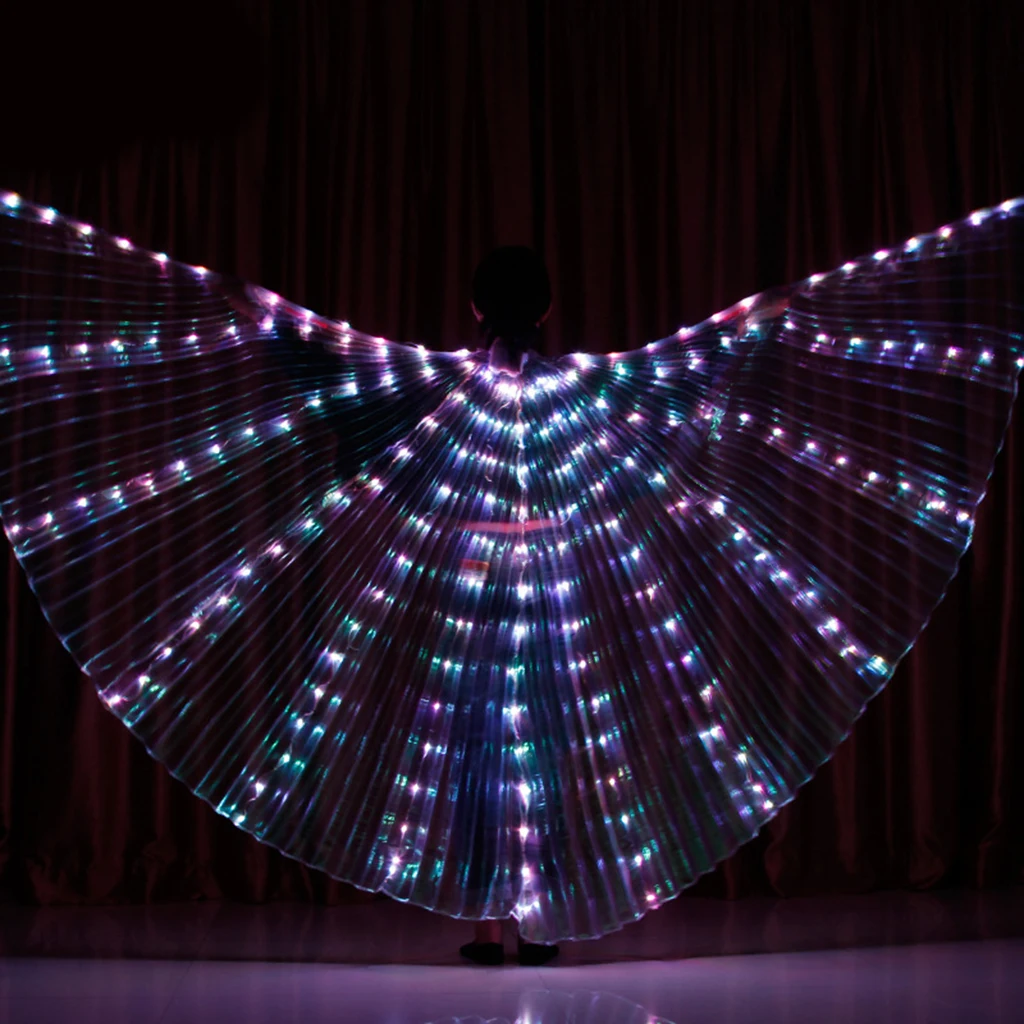 Belly Dance LED Wings, Butterfly Lighted Isis Wings, Halloween Carnival Child Costume Colorful Angel Wings