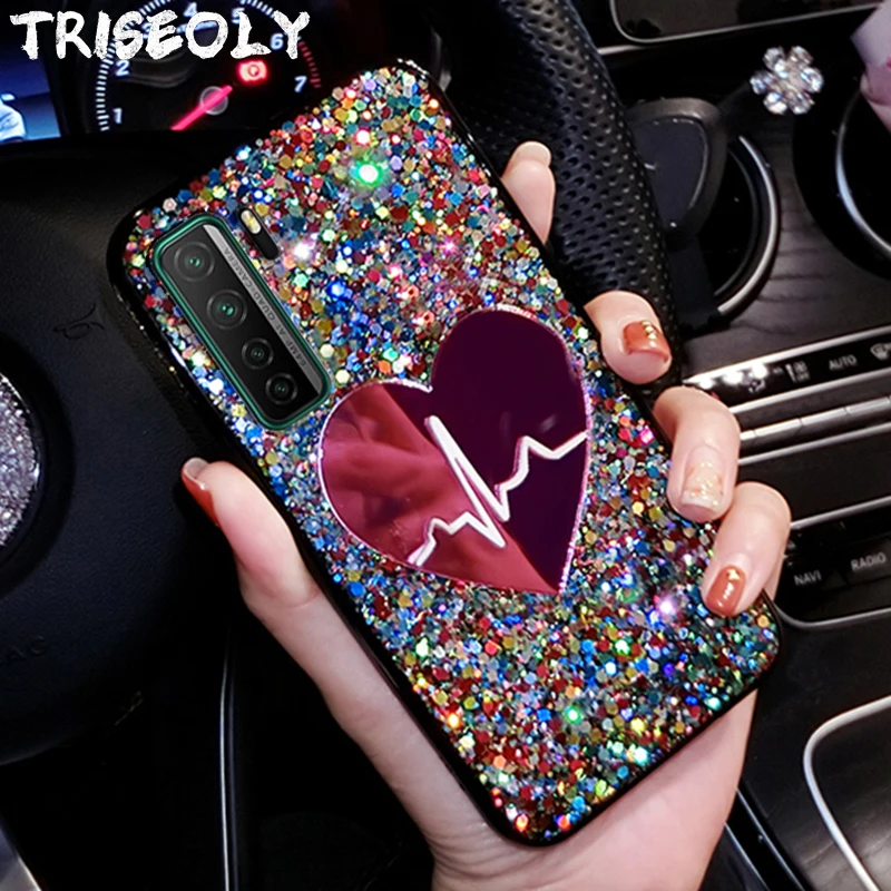 Зеркальный чехол с блестками для Huawei Y5P Y6P Y8S Y9S P Smart Pro 2020 Honor 9X Premium Nova 7 SE 7i 3D |