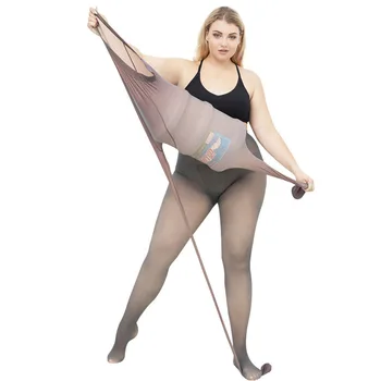 

2109 autumn and winter large size women's new fat MM leggings fake meat through the gray large size super elastic pantyhose