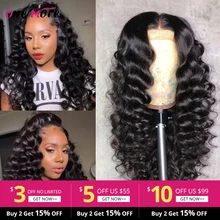 Бразильская глубокая волна Синтетические волосы на кружеве человеческих волос парики для чернокожих Для женщин 150 Плотность 13x4 Синтетические волосы на кружеве парик предварительно вырезанные натуральный парик