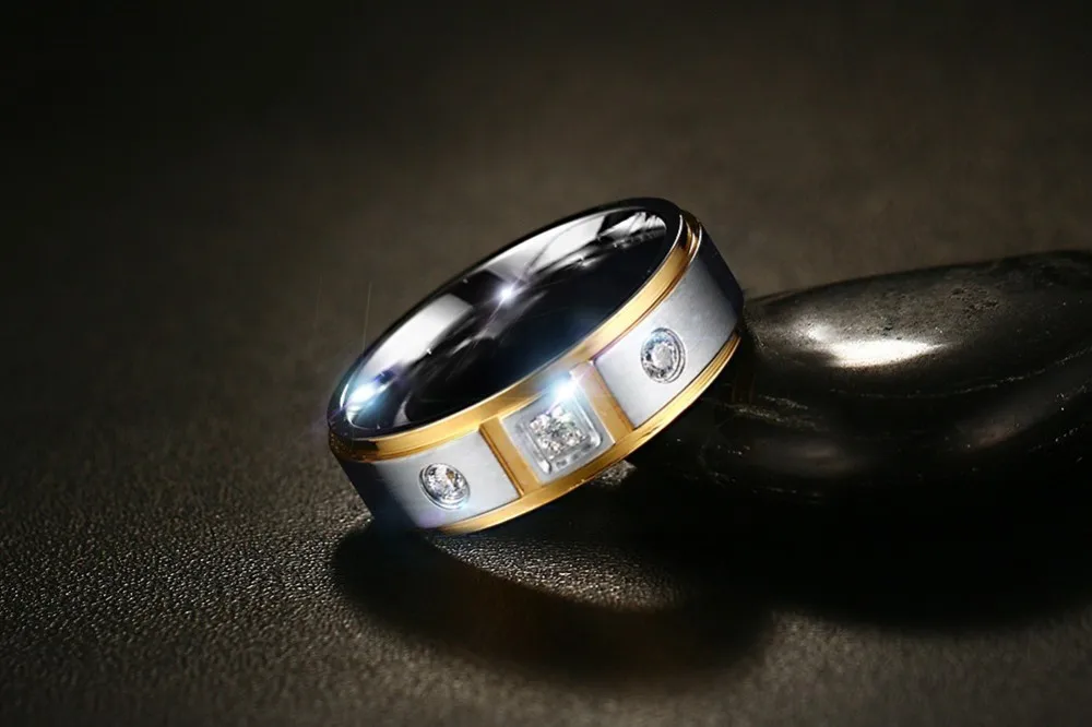 Vnox женское кольцо CZ обручальное ювелирное изделие из нержавеющей стали