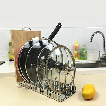 

304 Stainless Steel Adjustable Rack Pot Lid Pan Shelf Dish Drainer Shelves Multifunctional Organizers For The Kitchen Drying Rac